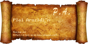 Plel Arszlán névjegykártya